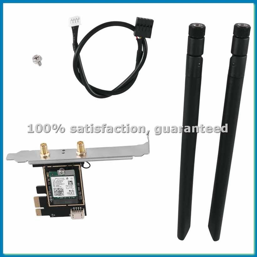 

AX210NGW WiFi-карта WiFi 6E двухдиапазонный адаптер беспроводной карты 2,4G/5G AX210 BT5.2 адаптер PCIE 2400 Мбит/с с антенной 2X8DB-A79U