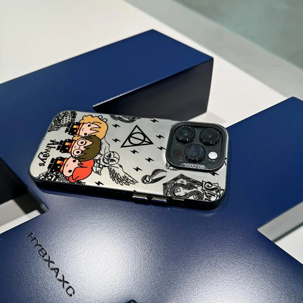 حافظة هاتف جميلة على شكل عصا هاريز IMD لهاتف آيفون 16 15 14 13 Pro Plus ProMAX مناسبة لهاتف سامسونج جالاكسي S24 23 22 فضي فضي