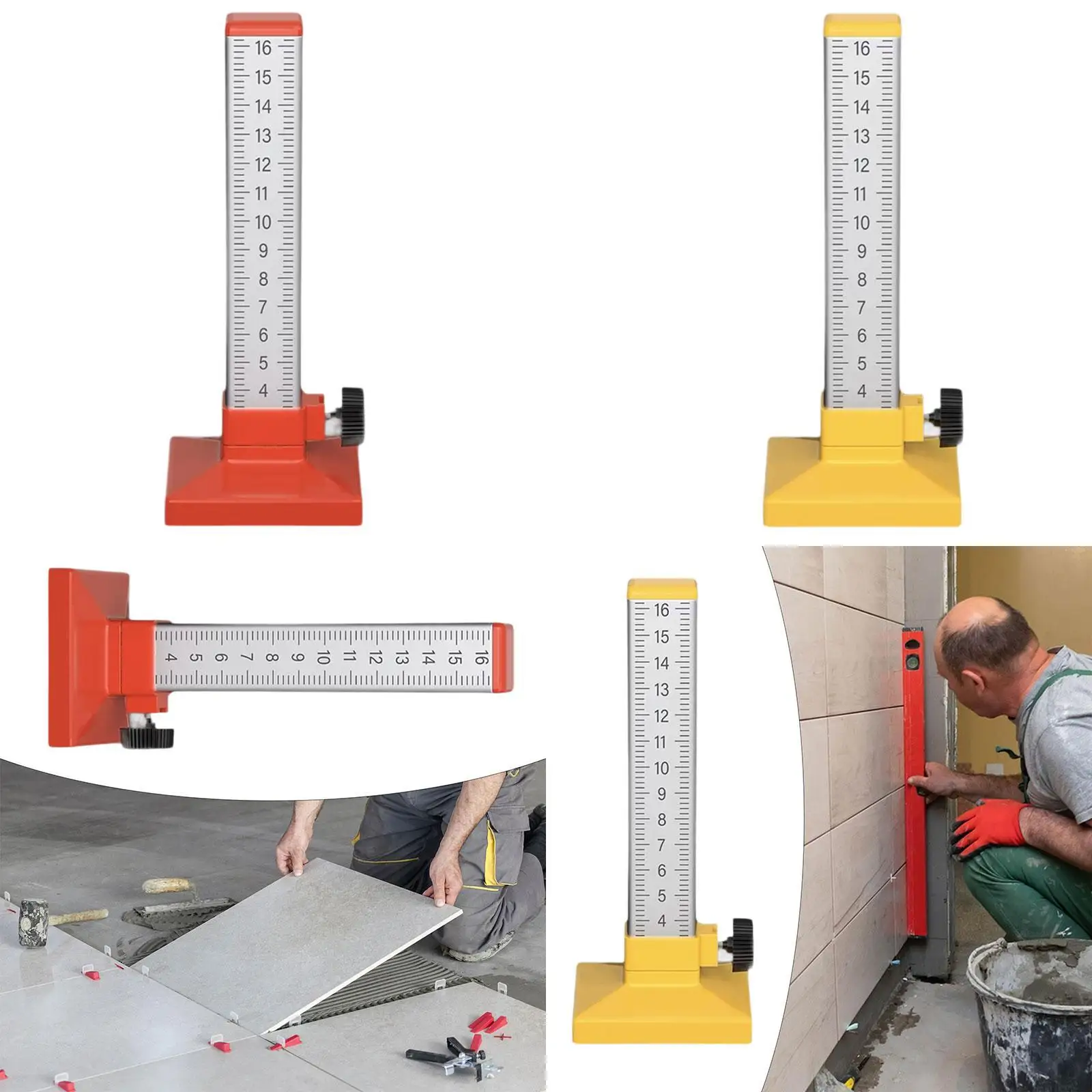 Equal Height Ruler Adjustable Measuring Tool High Precision Shatter-resistant Tile Marking Rulers for Woodworking Bricklayer