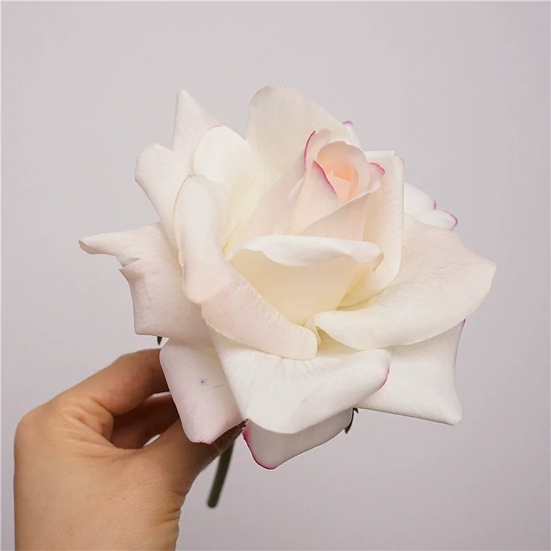 10Pc Hydraterende Rose Real Touch Kunstbloemen Bruiloft Decor Bloemstuk Bruidsboeket Home Party Event Decor Rose