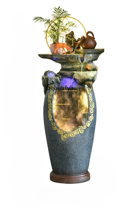 

Living room gourd flowing water ornament circulating water landing rockery fountain feng shui ball opening gift