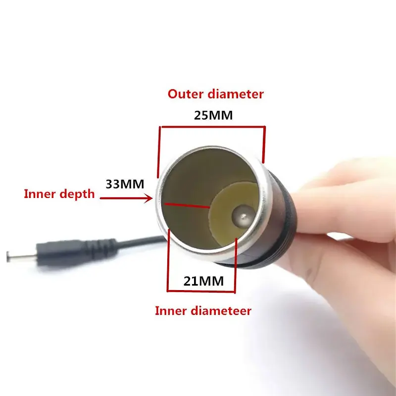 DC 5.5 x 2.1mm male Plug to Car Cigarette Lighter Female Socket Power Supply Cable