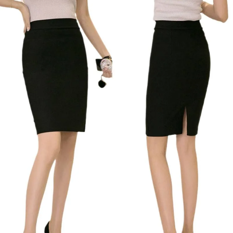 New Summer Collection: Bright Red Women's Skirts and Black Over-the-knee Skirt for The Office; Available in Asian Sizes S–3XL.