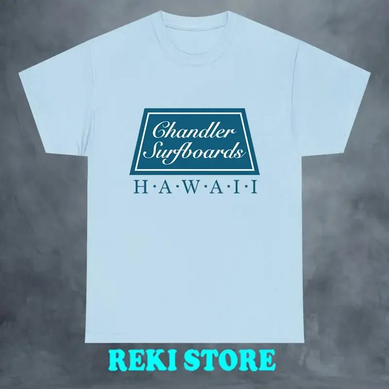 Chandler Surfboards Hawaii Men's Light Blue T shirt Size S 5XL