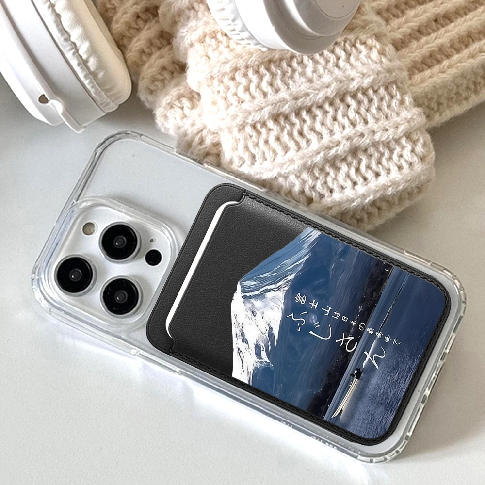Leder-Kartenetui Handyhülle Kartenhalter für MagSafe Magnetische Hülle Geeignet für alle iPhones mit MagSafe-Kartenfach Rückseitentasche – Detail 4