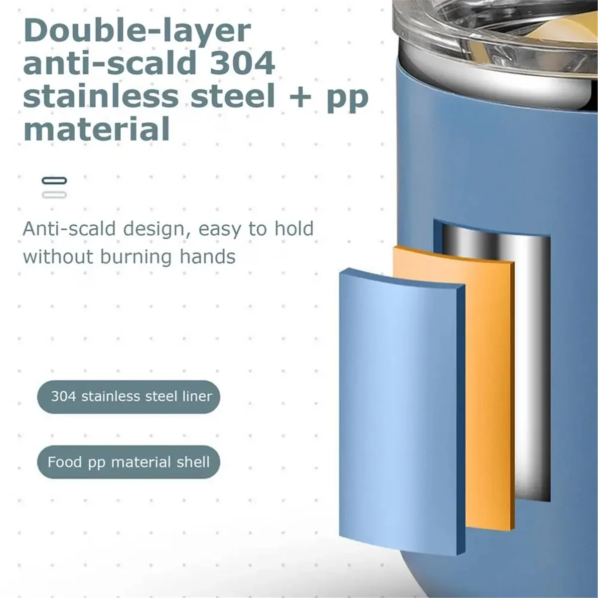 Y31A 손잡이가있는 스테인레스 스틸 머그잔 450ml 이중 벽 스테인레스 스틸 머그잔 현대 절연 컵 금속 캠핑 컵 재사용 가능