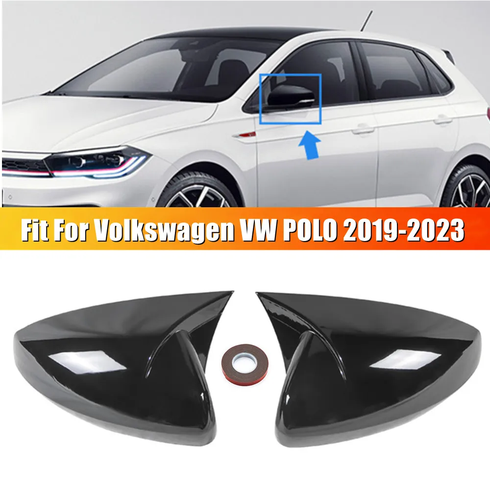 For Volkswagen VW POLO 2018 2019 2020 2021 2022 2023 Rearview Side Mirror Cover Sticker Wing Cap Trims Exterior Accessories