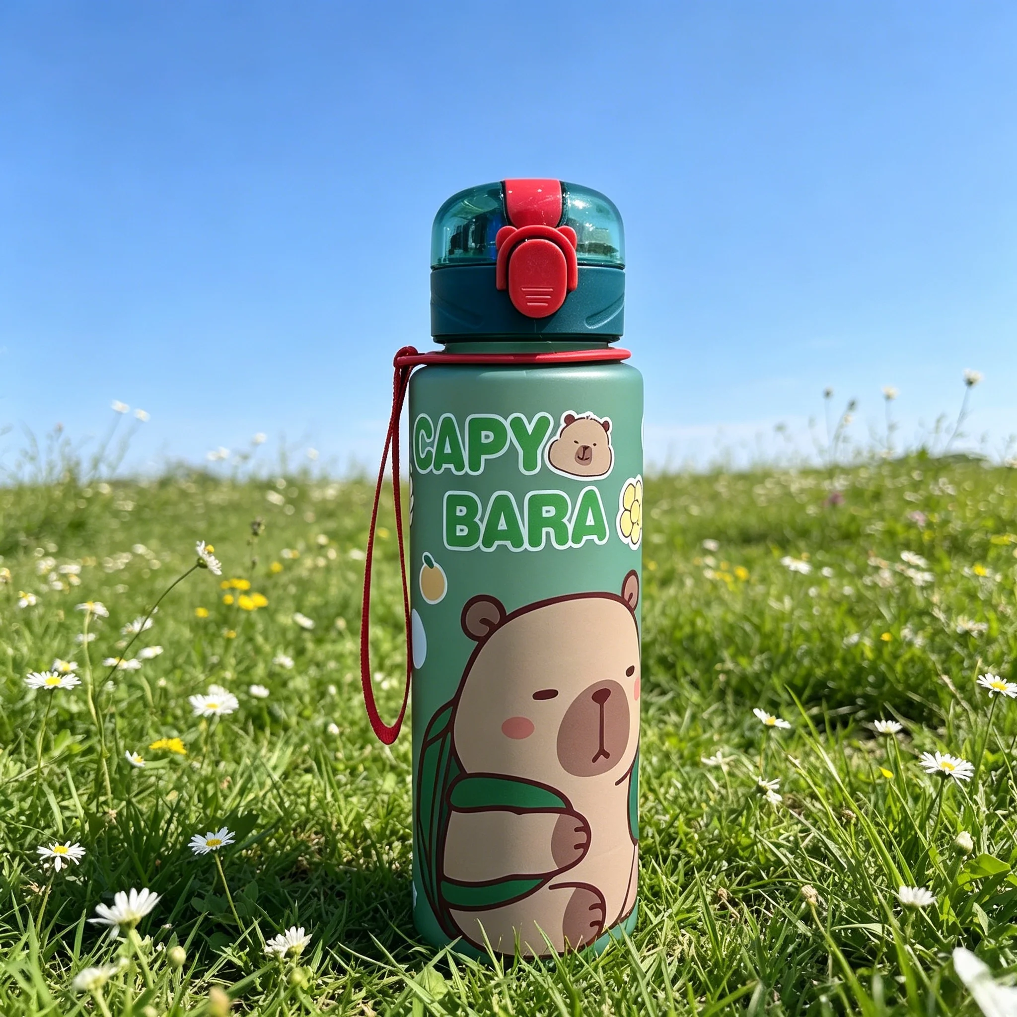 700ml Capybara Water Bottle Leakproof Plastic Straw Cup Portable Outdoor Travel Large Capacity Sports Drink Container - view 6