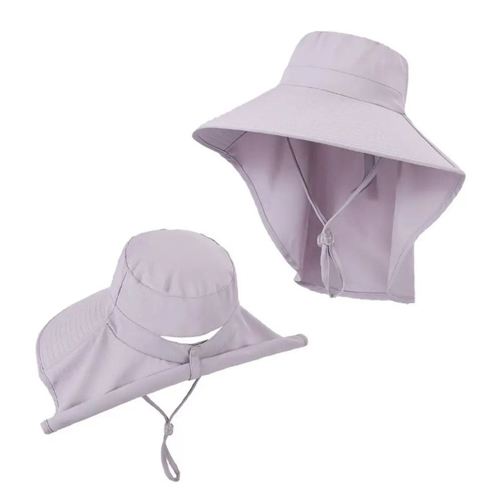 UV Anti Outdoor Fisherman Hat 2024 Wide Brim Shawl Neck Protection Sunscreen Ponytail Cap Fashion Sun Visors Women Summer Hat