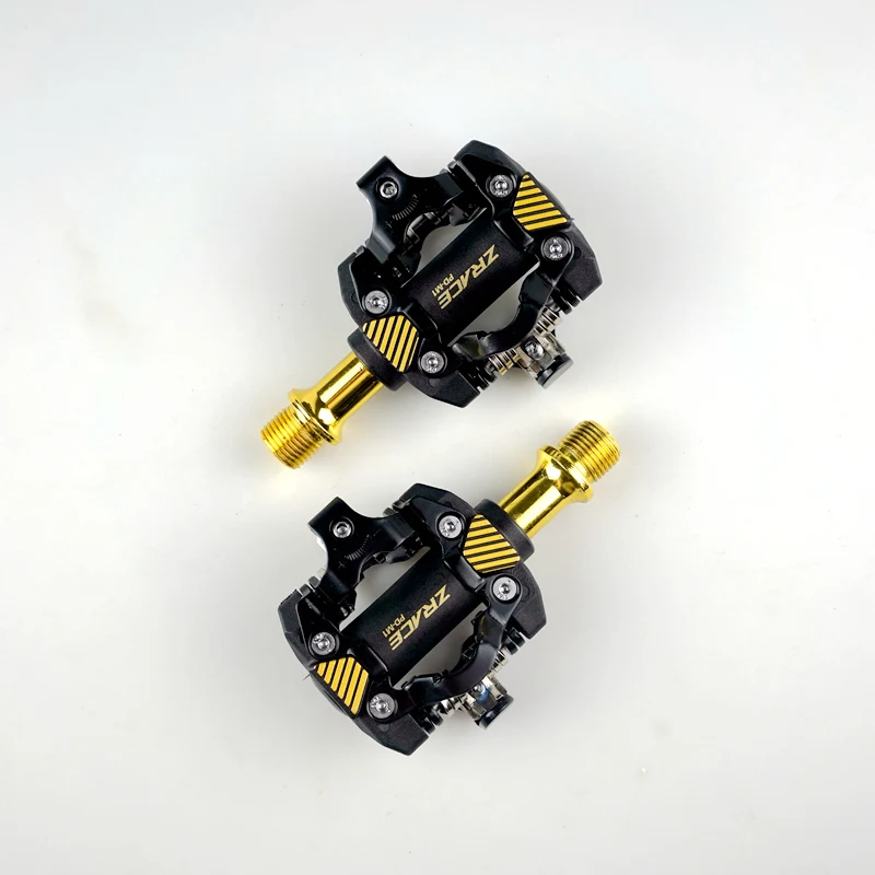 ZRACE PD-M1 SPD Pedals - GOLD, Self-Locking Pedals MTB Components Using for Bicycle Racing Mountain Bike, 332g