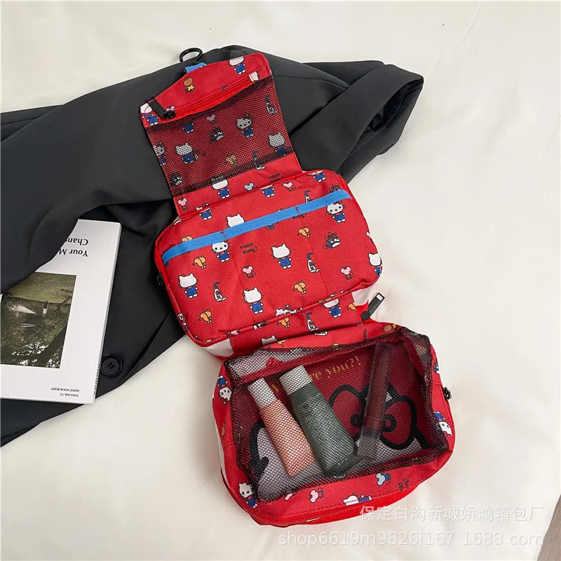 

Модная мультяшная косметичка для мужчин, дорожная сумка для хранения и умывания, новая милая женская сумочка Sanrio, косметичка Hello Kitty