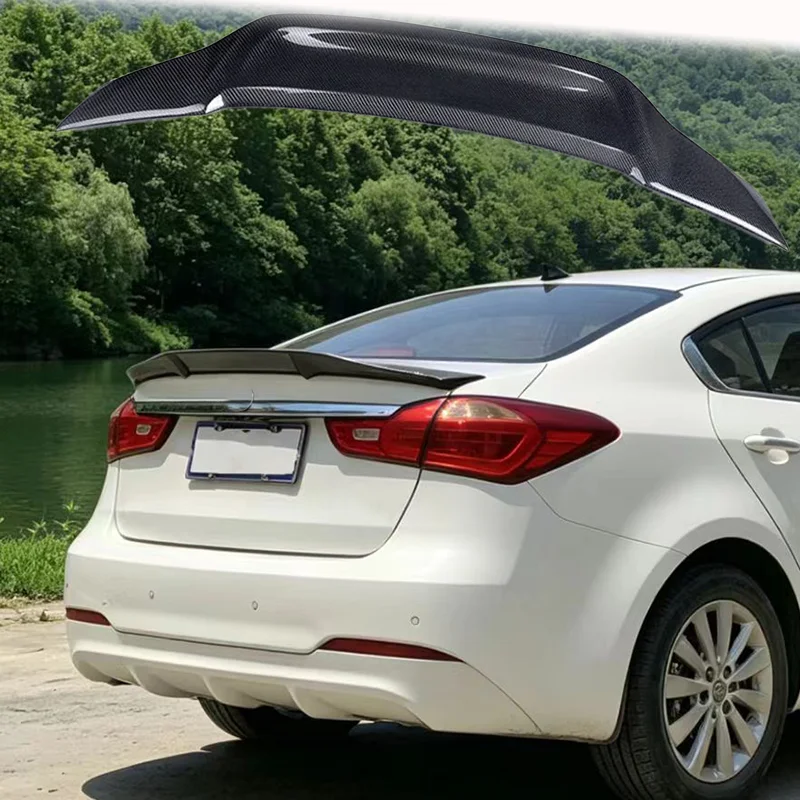 

Suitable for the 2011-2015 Kia K3 tail wing 100% pure carbon fiber rear trunk lip cover R-type spoiler