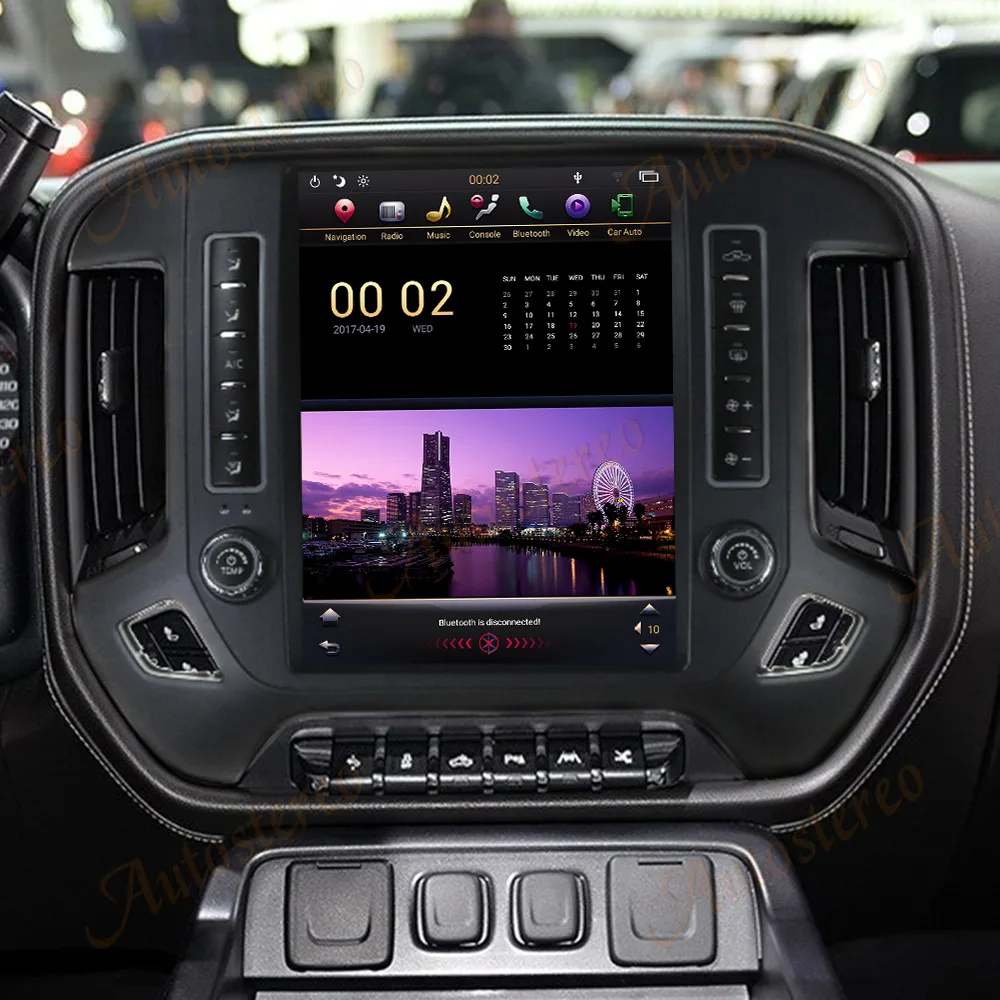 12.1 inch Vertical Screen Android Player Head Unit For Chevrolet Silverado GMC Sierra 2015 2016 2017 2018 GPS Navi Radio