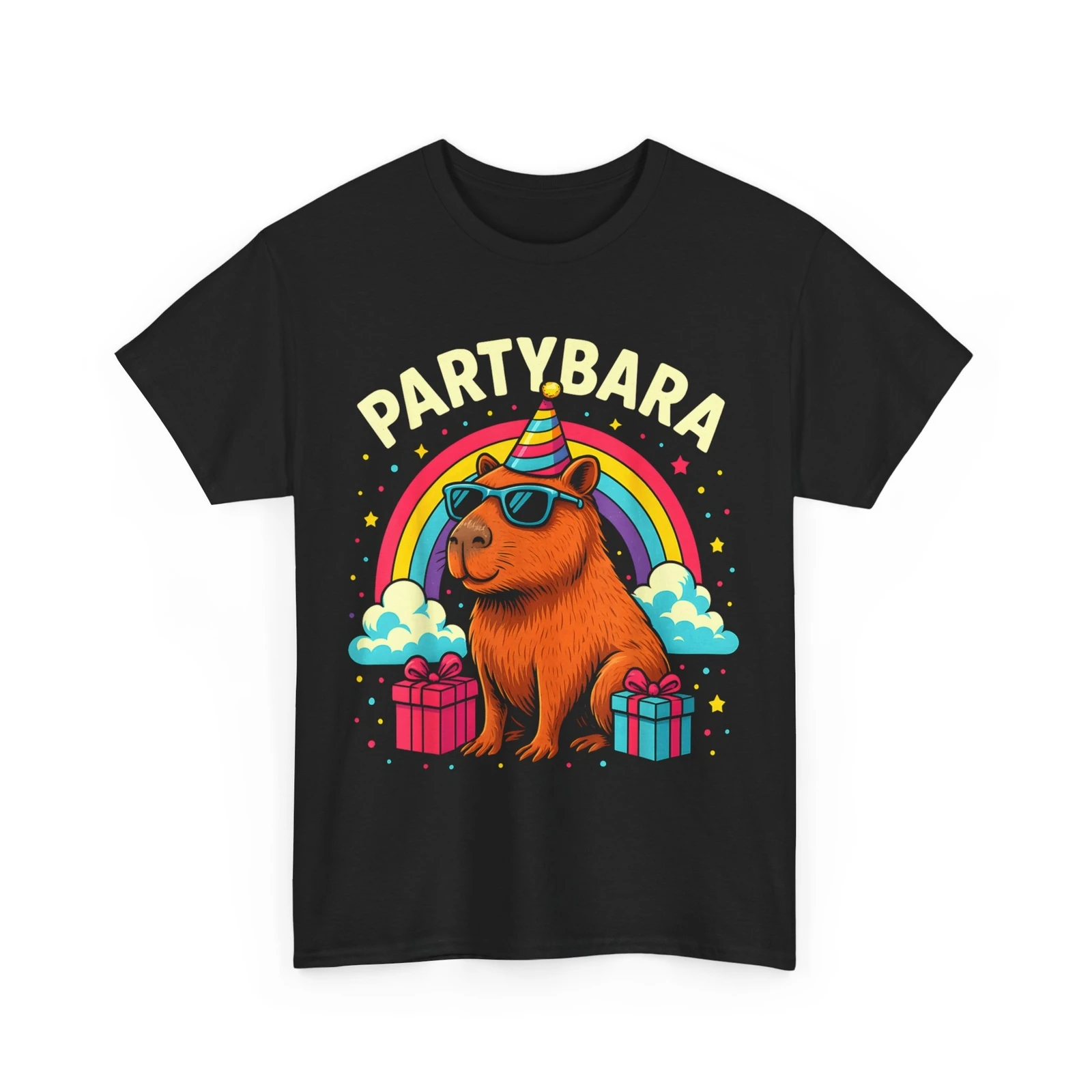 Birthday Capybara T-shirt, Partybara Capybara Rodents Lovers Cute T-shirt