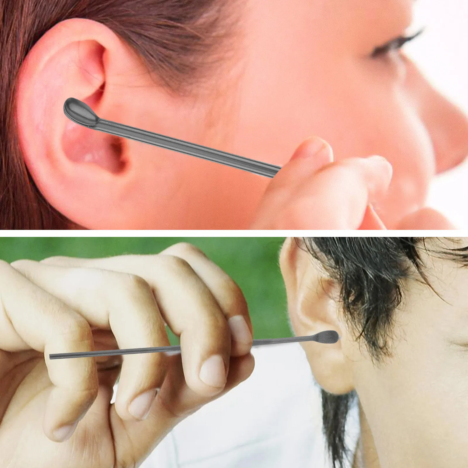2Sets Spiral Ear Wax Cleaner Tool Stainless Steel Ear Pick Kit Safely Removes Earwax Fast Absorbs Dirt Better Than Cotton Swabs