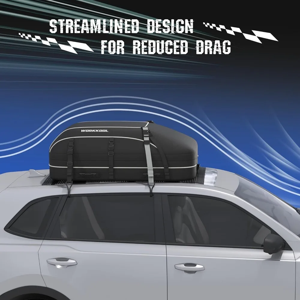 حقيبة شحن مقاومة للماء على السطح - سعة 15 أقدام مع حصيرة مضادة للانزلاق وقفل أمان لجميع المركبات