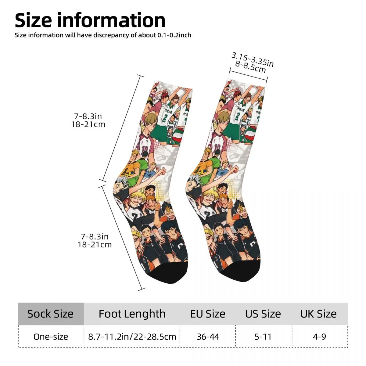 Volleyball Youth Anime Men Women Socks Windproof Novelty Spring Summer Autumn Winter Stockings Gift