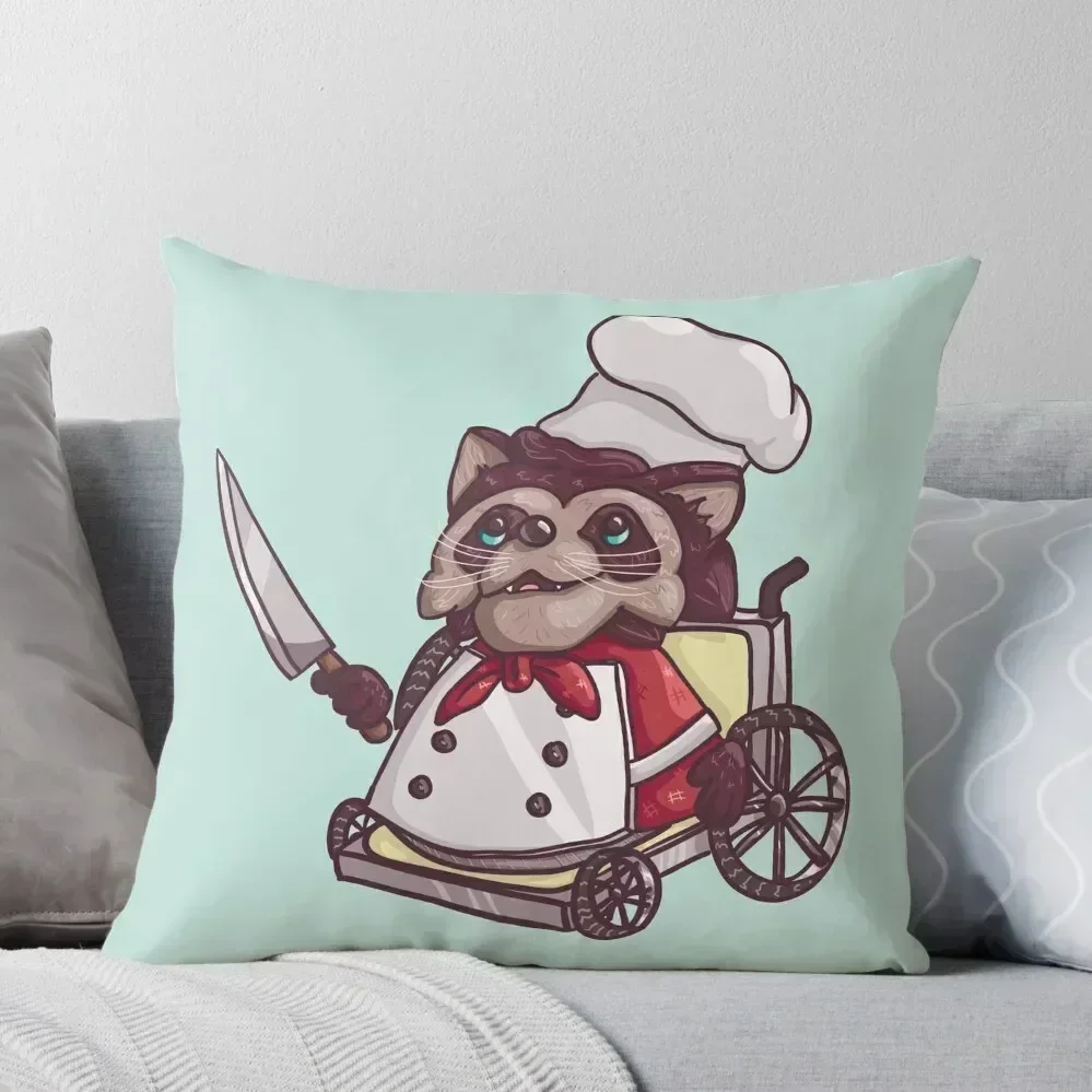 

Overcooked Wheelchair Raccoon Chef Throw Pillow Cushions Cover Christmas Pillows autumn pillowcase pillow