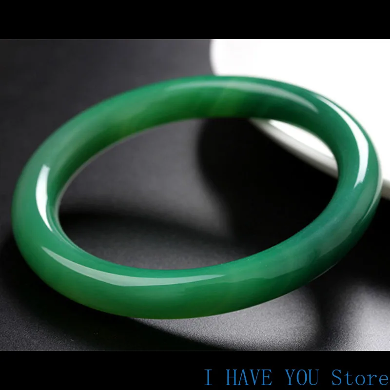 

100% Real Jade Bangles 7A Green Jade Bracelet Jadeite Hand-Carved Emerald Bangles Lady Party Gift