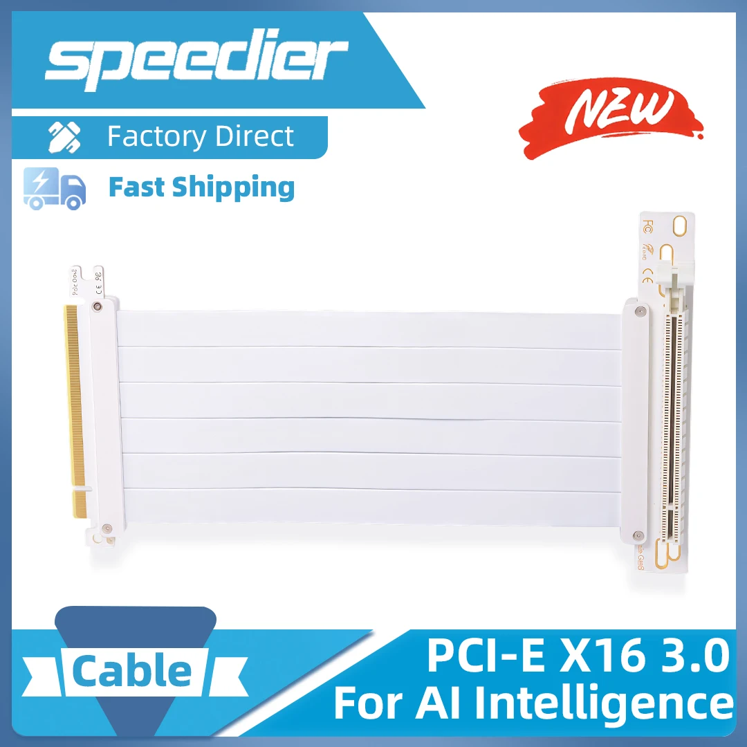 Cable de Extensión Vertical para Tarjeta Gráfica PCIE 3.0 X16, Soporte Vertical, Cable Extensor Blindado PCI-E 16X PE