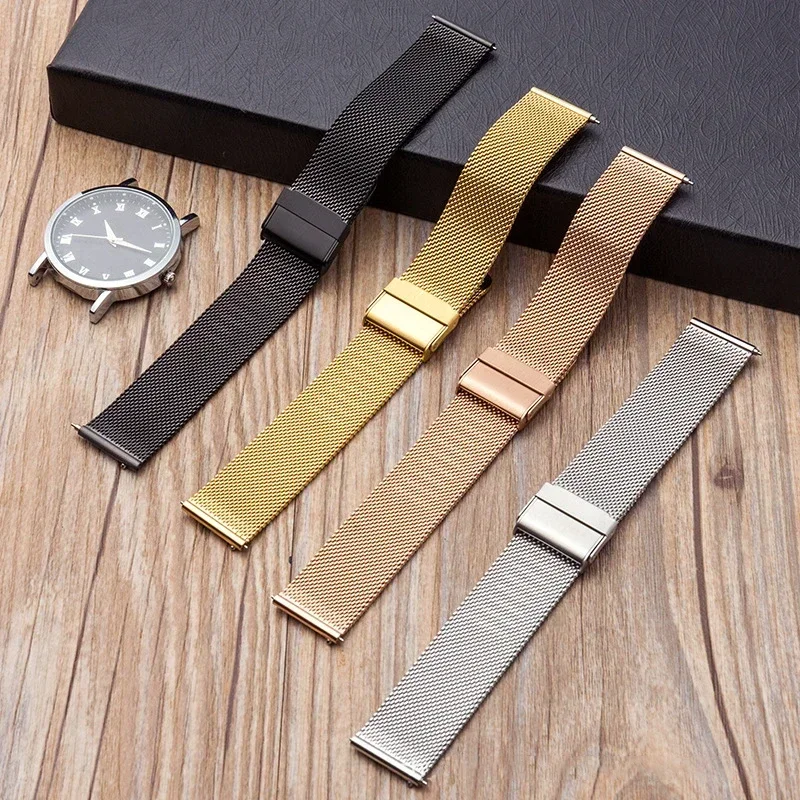 0.6MM Mesh Milanese Watch Strap 12/14/16/17/18/19/20/21/22/24mm for Seiko for DW Steel Watch Band Men Women Universal Bracelet