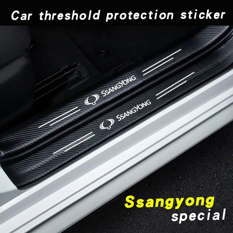 Car doorsill Protective Sticker Tape for Ssangyong Actyon Rexton Korando Rodius Kyron Tivoli Musso Stavic Turismo Accessories