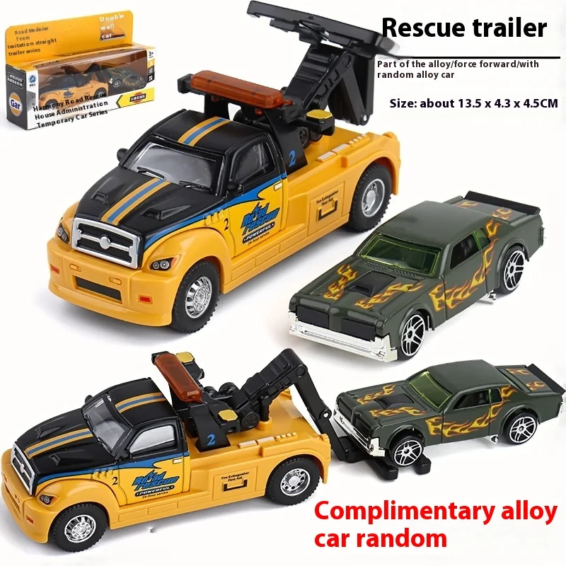 Alloy Rescue Tow Truck Toy with Retractable Action - Exciting Pullback Fun for Kids\' Adventure Playtime