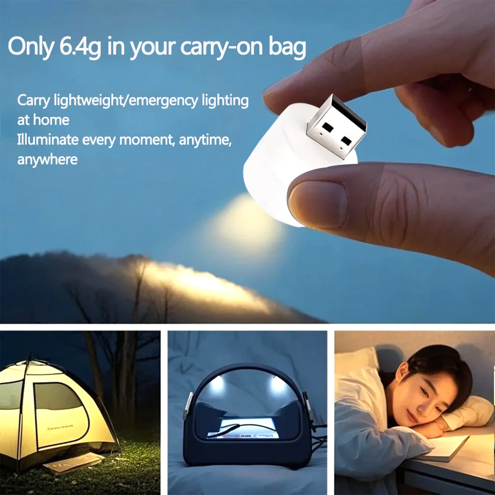 USB plug use LED night light table lamp Computer mobile power portable light home reading power outage outdoor camping lighting