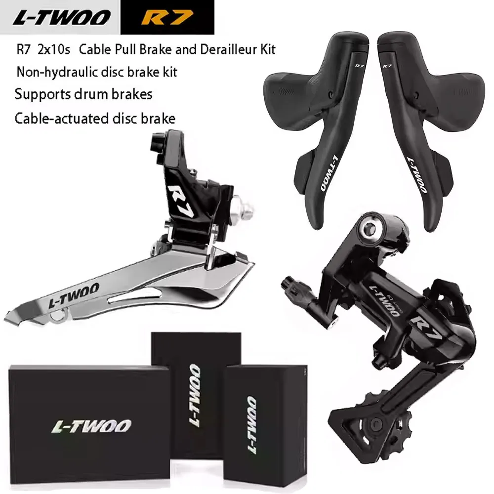 

L-TWOO R7 2x10 Speed Bicycle Rim Brakes Cable-actuated Brake Kits Road Bike Manual Transmission Kit