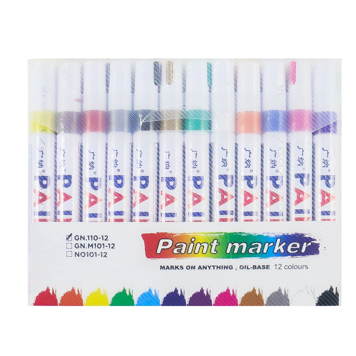 قلم تحديد طلاء 12 لونًا/صندوقًا، مناسب لألبومات الصور التي يمكنك صنعها بنفسك وبطاقات المعايدة واللوحات الفنية والتوقيات واللوازم المدرسية الأنيقة