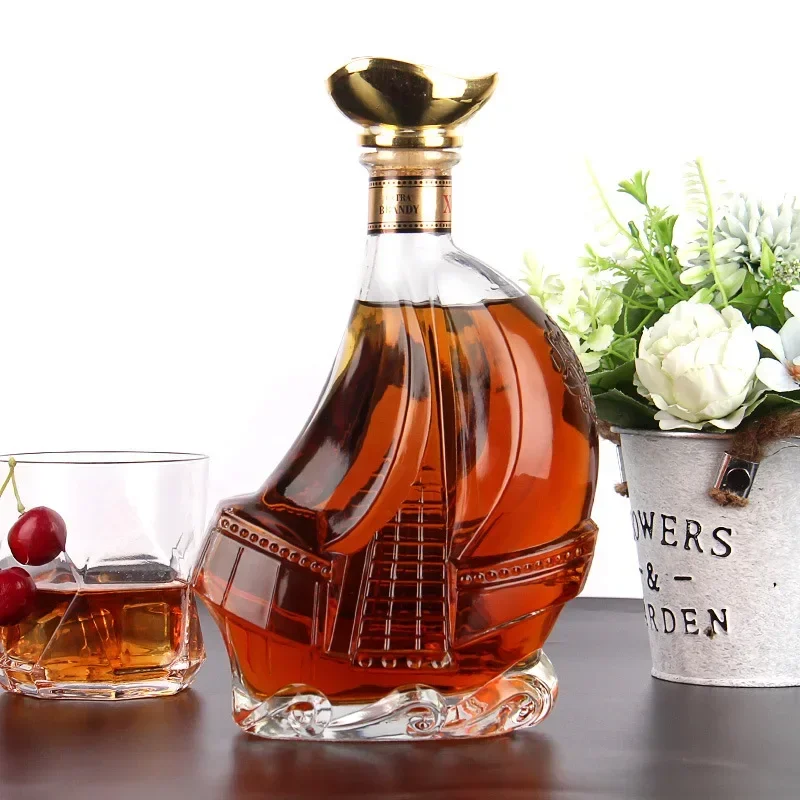 Grape Beer Container Whiskey Decanter Bottle with Lid Crystal Glass Cup Home Bar Tools Decoration