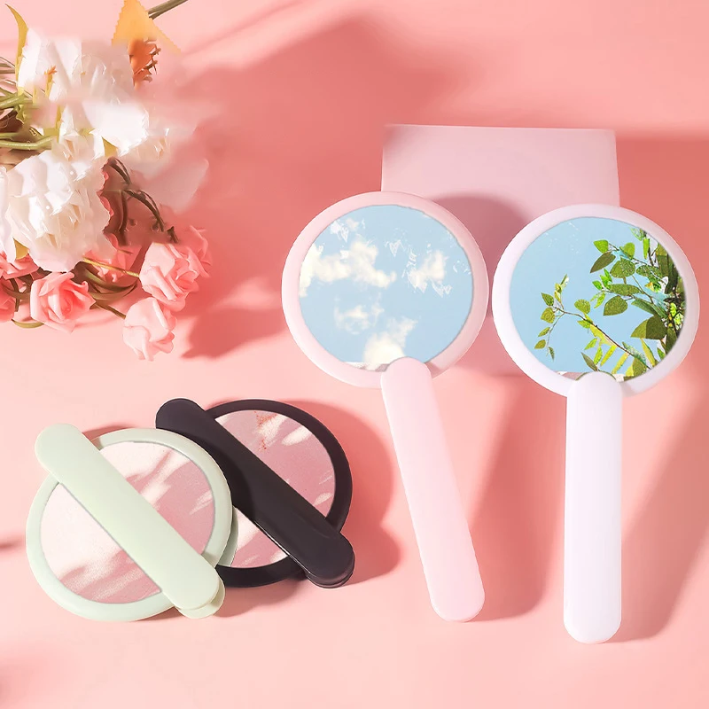 Round Rotating Cosmetic Mirror Mini Pocket Make-Up Mirror Portable Double-sided Handheld Mirror Girls Dressing Cosmetic Mirror