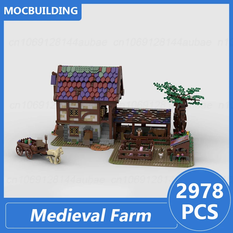 

Medieval Farm Castle Model Moc Building Blocks Based on 21325 Blacksmith Diy Assemble Bricks Creative Toys Xmas Gifts 2978PCS