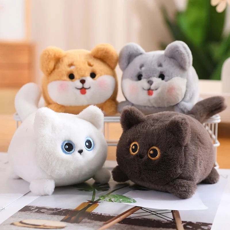 

11cm Cute Pull Rope Will Move And Swing Rotating Puppy Dog String Plush Toy Tail Wagging Cat Doll Funny Soft Kid Toy Gifts