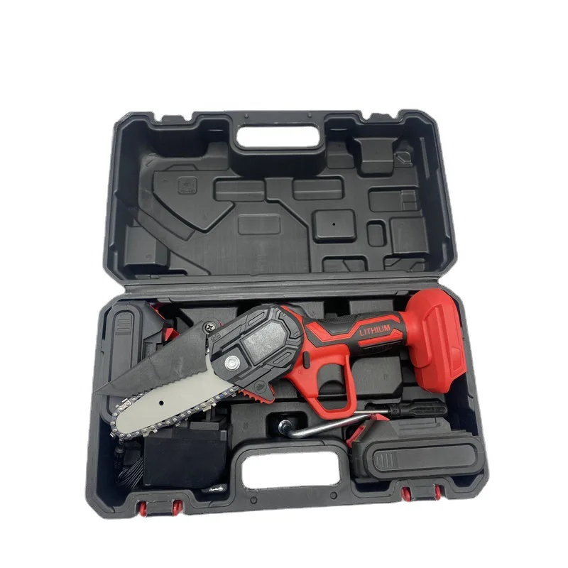 

Lithium Battery Chain Saw Rechargeable Outdoor Logging Saw Household Electric Cutting Saw Small Handheld Lithium Battery 6-inch