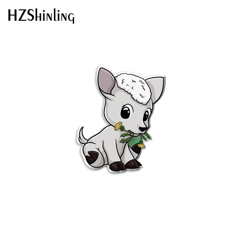 2023 New Yoga Goat Acrylic Lapel Pin Cute Goats Epoxy Butterfly Clasp Pin Handmade Butterfly Brooch