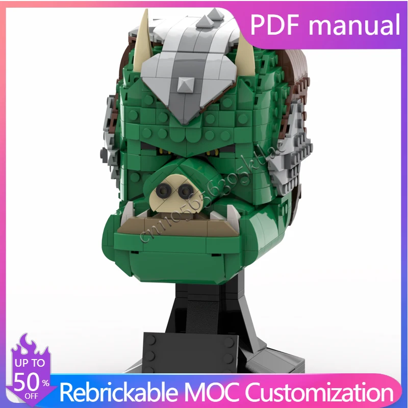 

776PCS MOC Star Battle Gamorrean Guard Head - Helmet Collection Style Model Building Block Stacking Brick Creative Toy Kid Gift