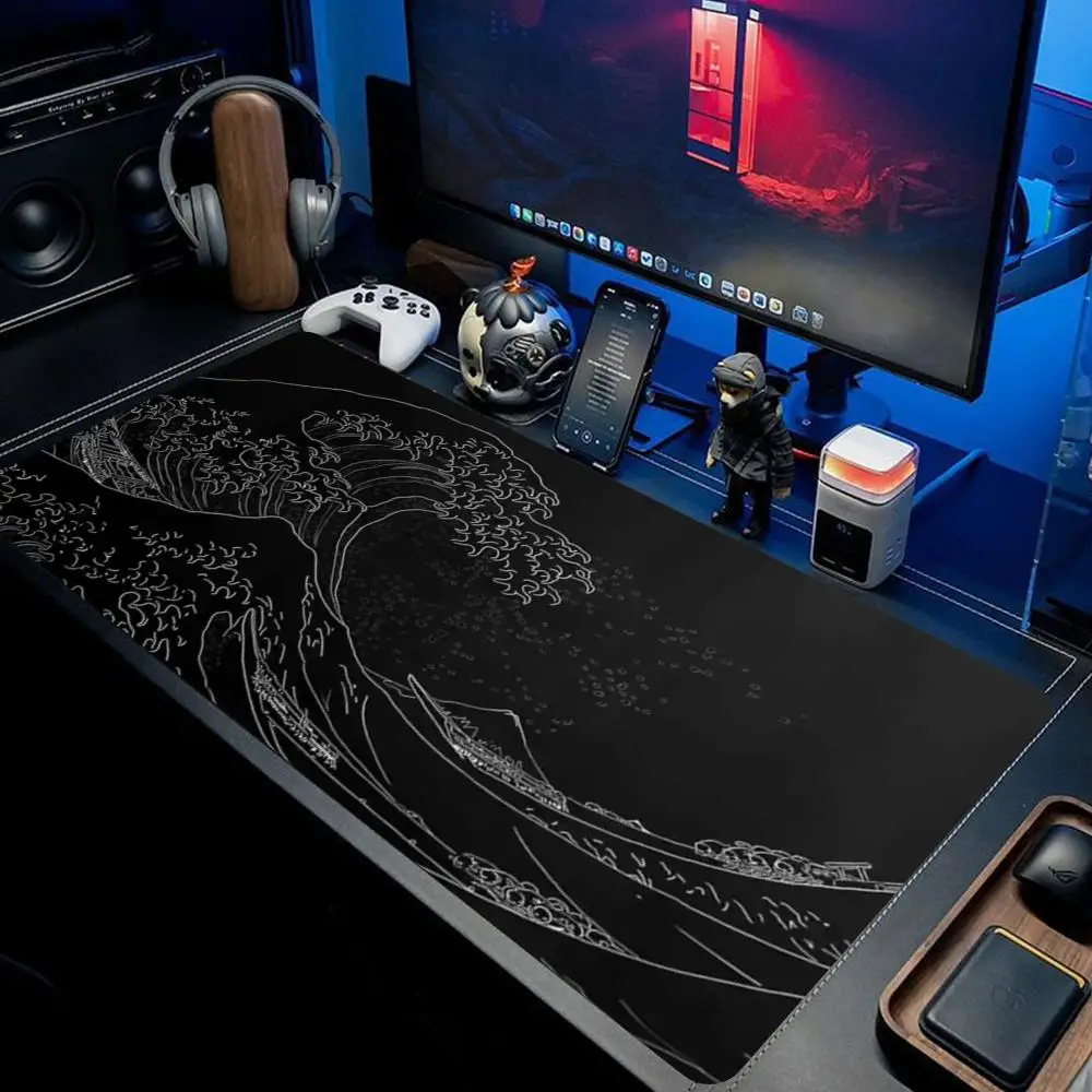 

XAXC Large Gamer Mouse Mat Gaming XXL Mouse Pad Great Wave Gaming Mouse Pad Office Table Carpet Gaming Mats Computer Big Deskmat