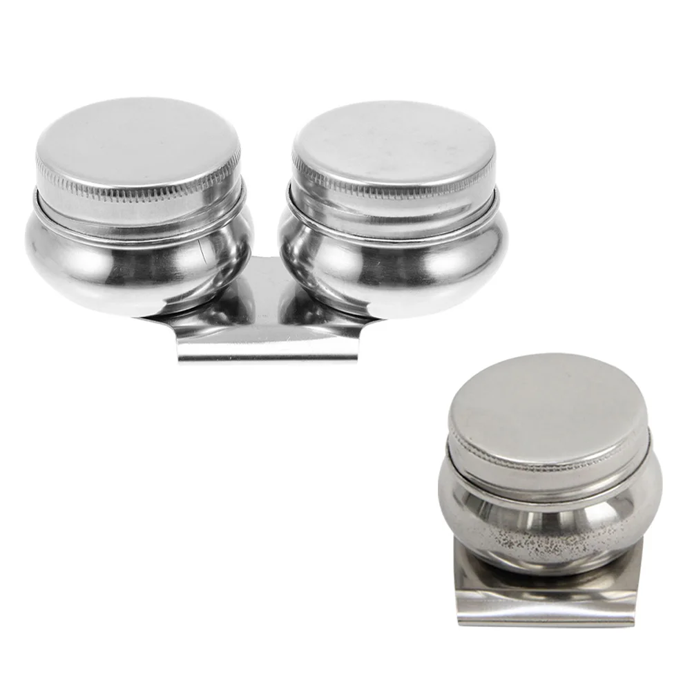 

2 Pcs Material Color Kettle Paint Container Mix Stainless Steel Watercolor Mixing Palette Child