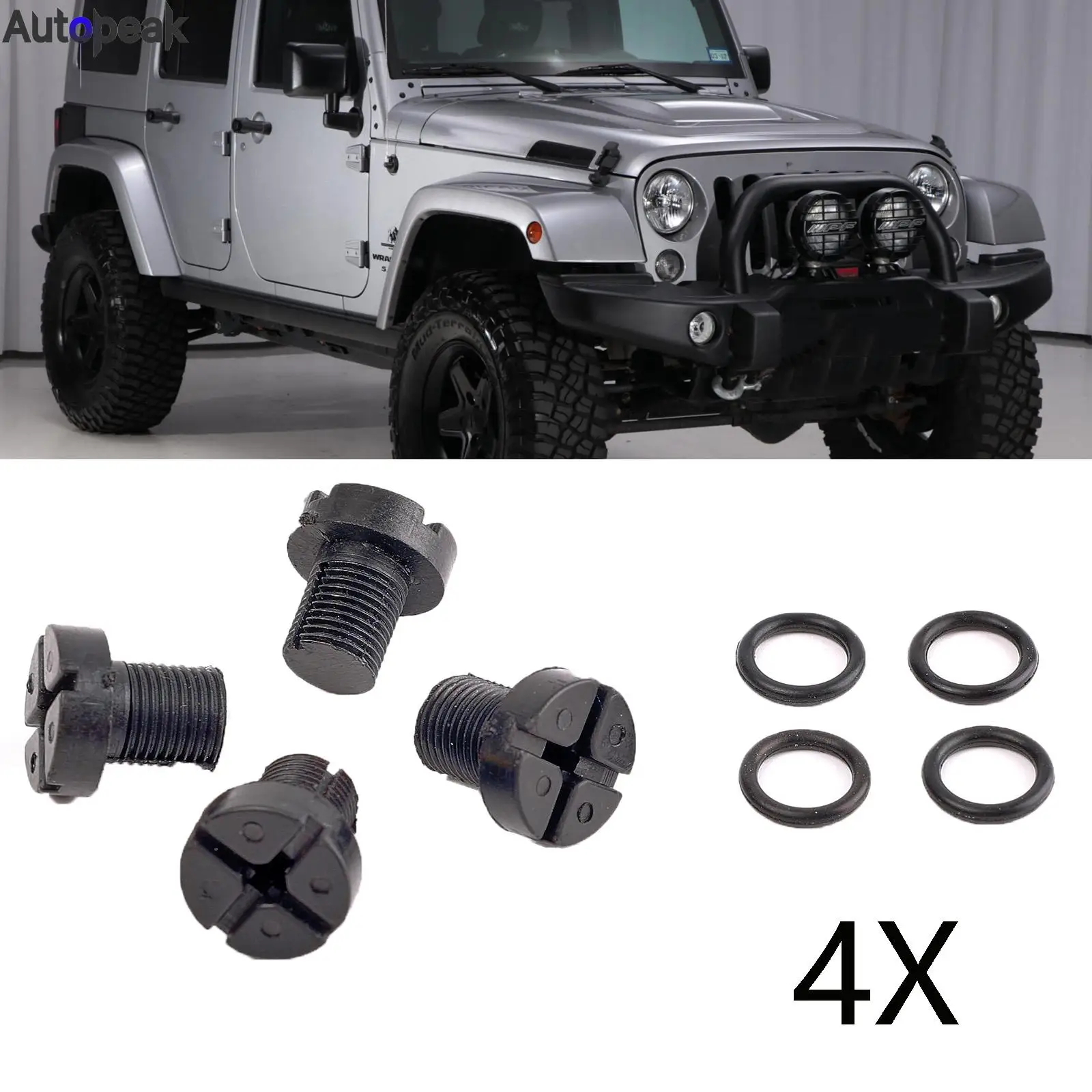 A Set Of 4 Black Plastic RADIATOR HOSE BLEED VENT SCREW PLUG BLEEDING Coolant for JEEP GRAND CHEROKEE WRANGLER 17111712788