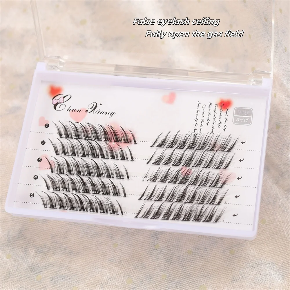 甘辛アンティーク風つけまつげ5列！ まつげテールストレッチフェアリースラントフライングラビットシリーズまつげミックス