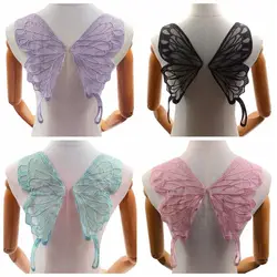 New Polyester fabric Organza Butterfly Wings Patch Mesh DIY Decorative Butterfly Embroidered Appliques 3D Wings Patch
