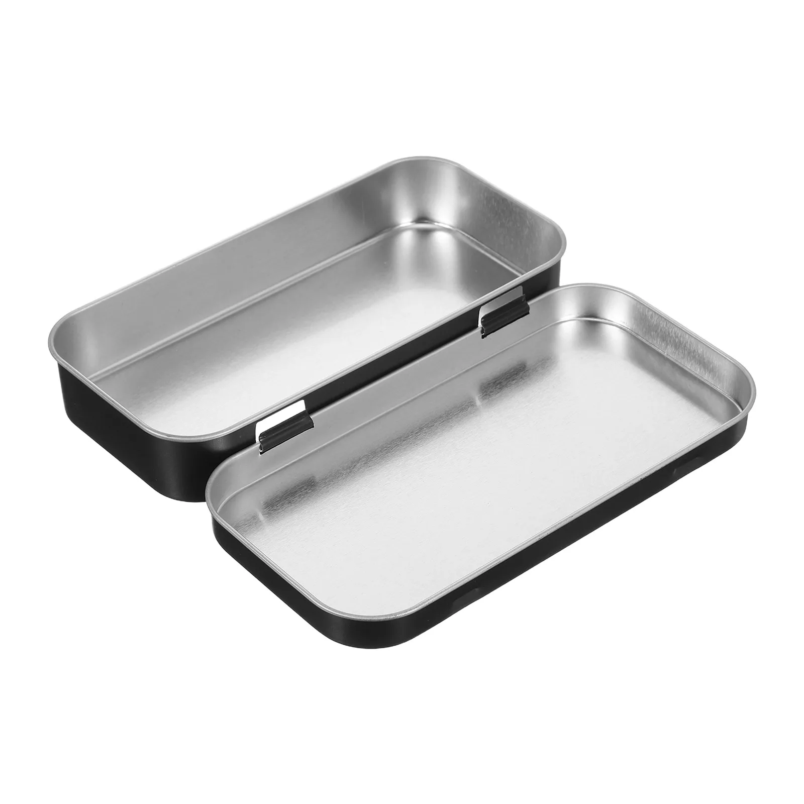 

Elegant Metal Tin Box Rectangular Hinged Storage Container Small Organizer For Jewelry Crafts Home Office Moisture
