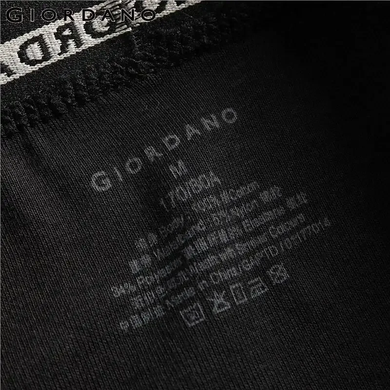 Giordano-Roupa Interior Masculina de Algodão Sólido, Cuecas, Ropa Interior, 6Pcs