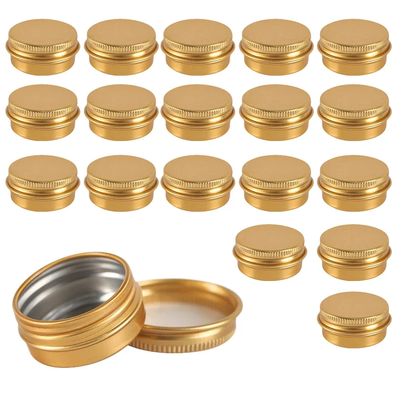 20/30/50Pcs 10ml Gold Empty Aluminum Jars With Lid Round Metal Tins Candle Jar Container Nail Art Face Cream Storage Box Travel