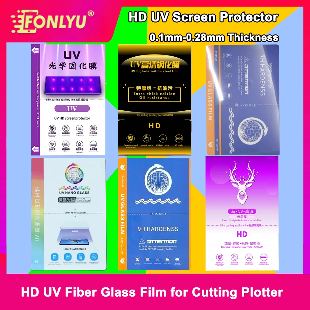 

FONLYU HD UV Film Curved Screen Protector for Plotter Hydrogel Sheets Cutting Machine Screenguard Clear Film for Mobile Phone