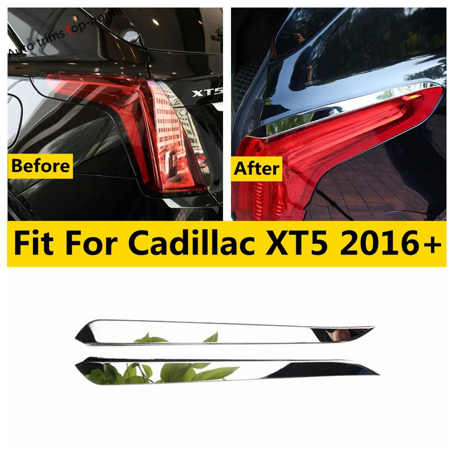 

For Cadillac XT5 2016 - 2023 Car Rear Tail Light Lamp Eyelid Eyebrow Molding Strip Decor Cover Trim Stainless Steel Accessories