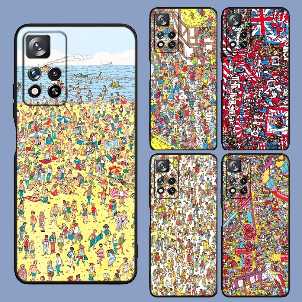 Game Wheres W-WallyS Waldo Book Phone Case For Samsung Galaxy A13,A21s,A22,A31,A32,A52,A53,A71,A80,A91 Soft Black Cover