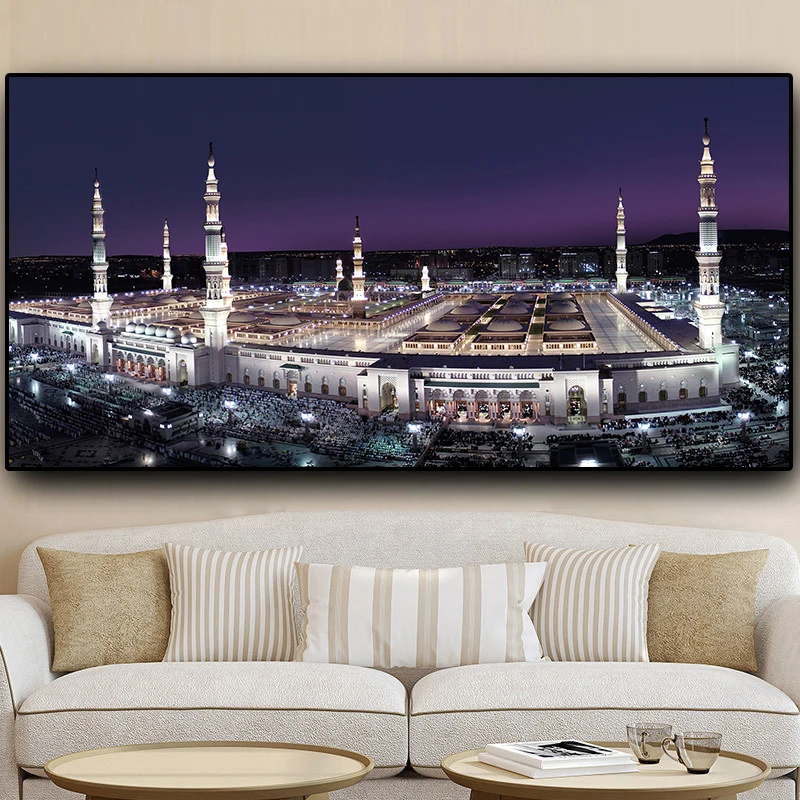 

Islam Building Nightscape 5D DIY Diamond Painting Full Drill mosaic Diamant Embroidery Large Mecca Islamic Muslim Mosque EE1066