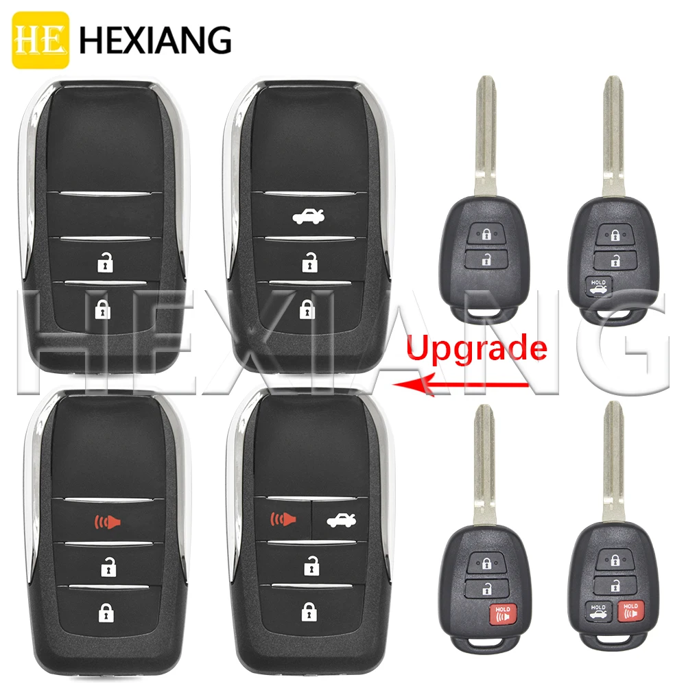 HE Upgrade TOY43 Blade Car Key Flip Shell Case FOB For Toyota Corolla RAV4 Highlander Camry Tacoma Tundra Pruis